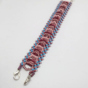 Pink and blue lace bracelet