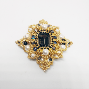 Gold and Black queen brooch