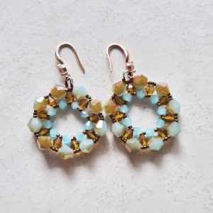 Sky blue crystals circle’s earrings