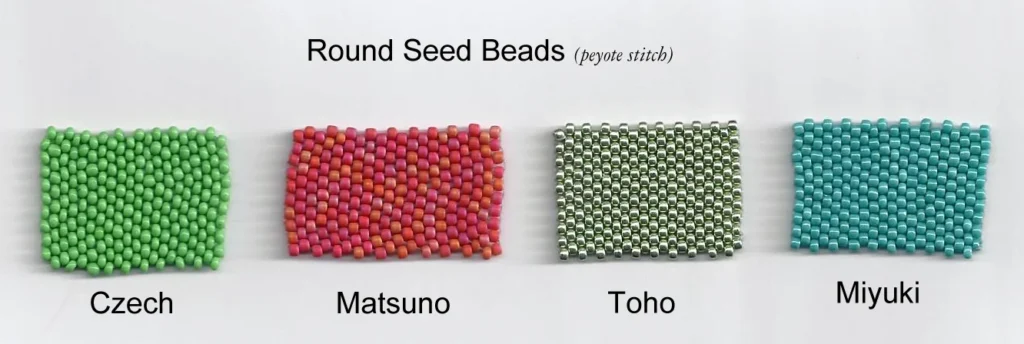 Comparison of Japanese, Czech, and lower-quality seed beads